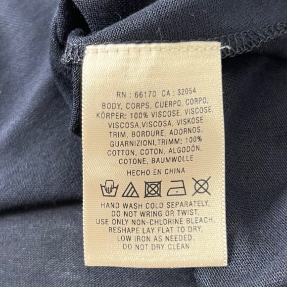 Anthropologie LeifNotes Blouse Womens Navy Decorative Collar Sleeveless Size M - Picture 7 of 9